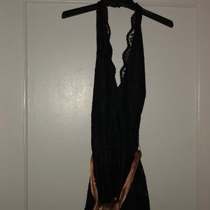 Lace halter bridesmaid dress